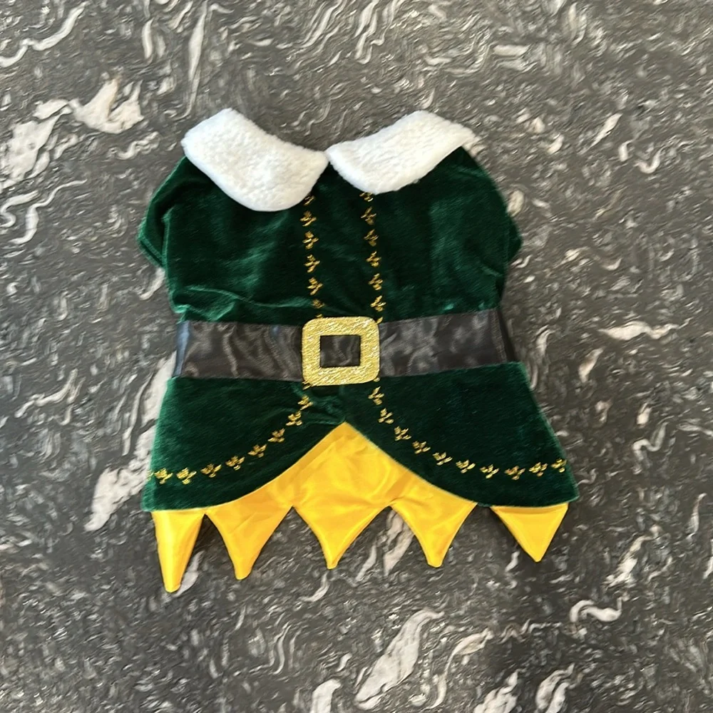 Elf Costume for Dog Merry & Bright Collection Medium Like New Never Worn